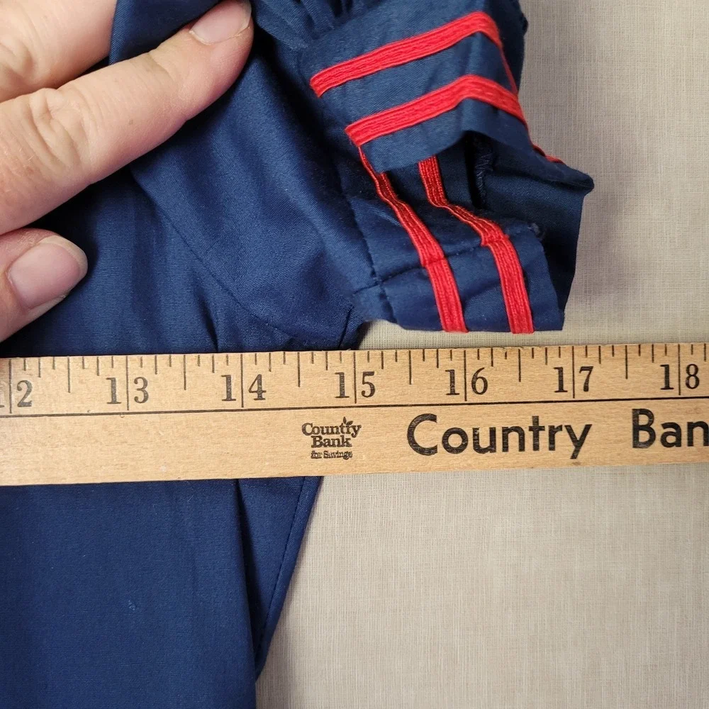 Vintage Jayne Copeland Girls Size 8 Navy Blue Sailor Dress Red Trim Made in USA